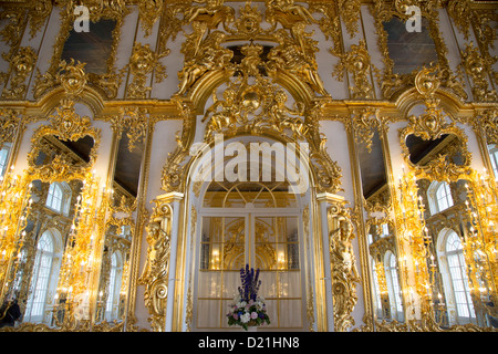 Innenraum der Katharinenpalast, Zarskoje Selo, Puschkin, St. Petersburg, Russland, Europa Stockfoto