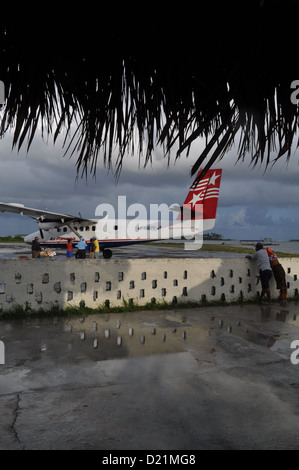 San Blás (Panama): der Landeplatz der Playon Chico, Dorf von Kuna Yala Stockfoto