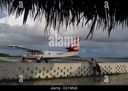 San Blás (Panama): der Landeplatz der Playon Chico, Dorf von Kuna Yala Stockfoto