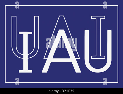 Internationale Astronomische Union | IAU-Logo-Flaggen-symbol Stockfoto