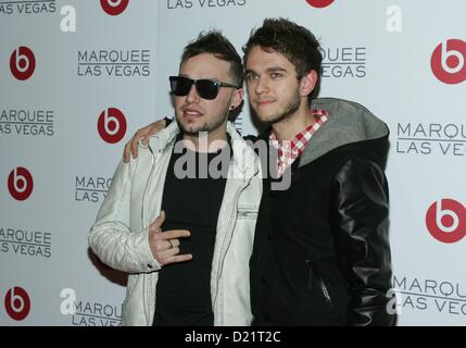 Robbie Wilde, Zedd im Ankunftsbereich für Beats by Dr. Dre CES After-Party im Festzelt, Marquee Club The Cosmopolitan, Las Vegas, NV 10. Januar 2013. Foto von: James Atoa/Everett Collection Stockfoto