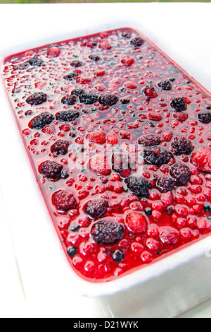 Käsekuchen mit Beeren an der Spitze Stockfoto