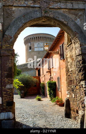 Castello und Borgo Ostia Antica Rom Italien Stockfoto