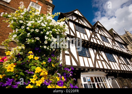 Tudor Style Tourismus Büro, Schlossberg, Lincoln, Lincolnshire, UK Stockfoto