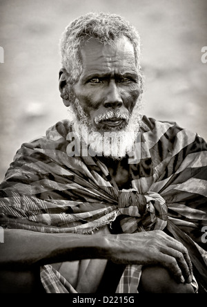 Afar Stammes Greis, Obock, Dschibuti Stockfoto