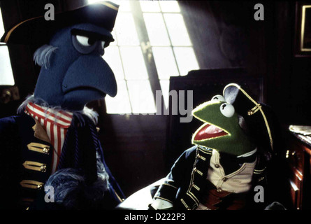 Muppets - Die Schatzinsel Muppet Treasure Island Sam Eagle, Kermit Kapitän Smollet (Kermit, R) Und Herr Arrow (Sam Eagle) *** Stockfoto