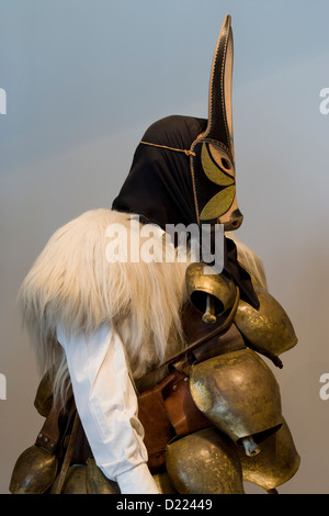 Sardinien: Mamoiada - Museo Delle Maschere Mediterranee / antike Karneval Maske aus 19. Jahrhundert Stockfoto