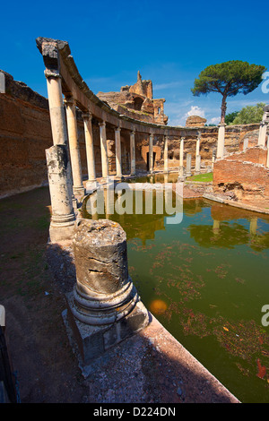 Hadrians Villa (Villa Adriana) 2. Jh. n. Chr. - das Maritime Theater (Teatro Marittimo) Stockfoto