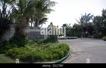 Die Eingangstore zum Kran Bay Resort, Barbados Stockfoto