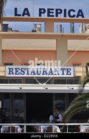 Valencia, Spanien: La Pepica Restaurant, Paseo Neptuno, Playa de las Arenas Stockfoto