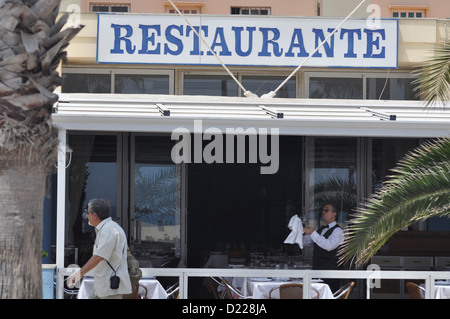 Valencia, Spanien: La Pepica Restaurant, Paseo Neptuno, Playa de las Arenas Stockfoto