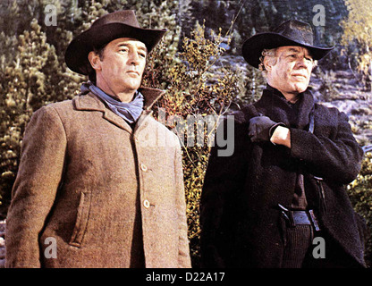 Sterben die Letzten Vom Red River guten und Bösen, Robert Mitchum, George Kennedy *** lokalen Caption *** 1969-- Stockfoto