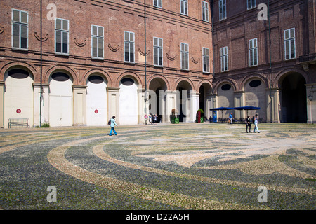 Der Innenhof des Palazzo Reale in Turin Italien. Stockfoto