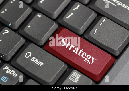 Strategie auf Tastatur Stockfoto