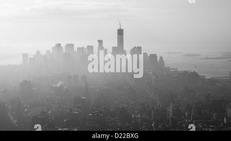 Birdseye Blick auf Downtown NYC - Blick vom Empire State Building. Stockfoto