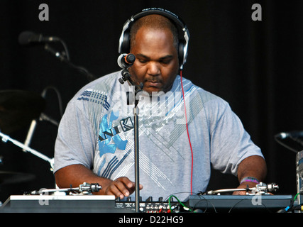 Vincent Mason aka Maseo von DE LA SOUL LIVE ON STAGE AT BESTIVAL FESTIVAL SEPTEMBER 2012 Stockfoto