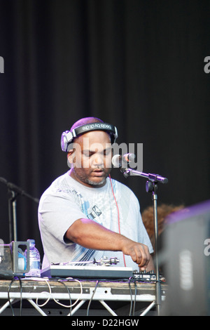 Vincent Mason aka Maseo von DE LA SOUL LIVE ON STAGE AT BESTIVAL FESTIVAL SEPTEMBER 2012 Stockfoto