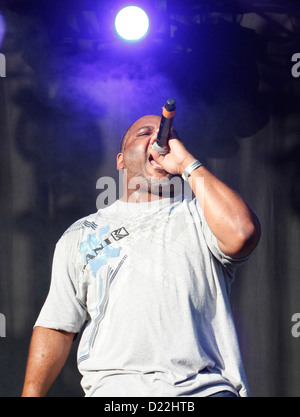 Vincent Mason aka Maseo von DE LA SOUL LIVE ON STAGE AT BESTIVAL FESTIVAL SEPTEMBER 2012 Stockfoto