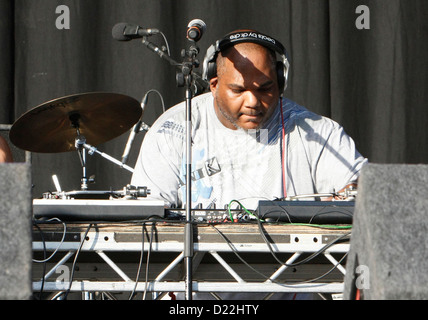 Vincent Mason aka Maseo von DE LA SOUL LIVE ON STAGE AT BESTIVAL FESTIVAL SEPTEMBER 2012 Stockfoto