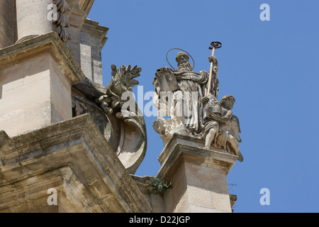 Ragusa Ibla: Corso XXV Aprile - Kirche San Giuseppe details Stockfoto