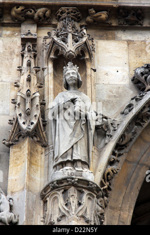 Statue von Saint-Louis, Saint Germain Auxerrois Kirche, Paris Stockfoto