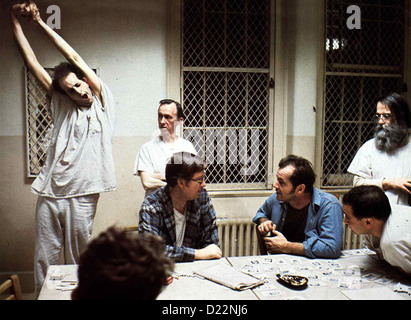 Einer prügeln Übers Kuckucksnest One Flew Over Cuckoo es Nest Jack Nicholson (3vr), Danny DeVito (Vorne R) Um Dem Gefängnis zu Stockfoto