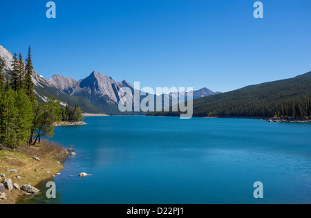 Medicine Lake im Jasper National Park in Alberta, Kanada Stockfoto