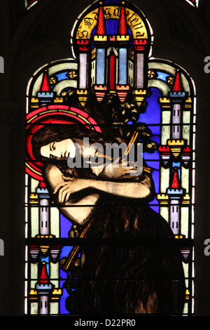 Maria Magdalena, Glasfenster von Saint Germain-Auxerrois Kirche, Paris Stockfoto