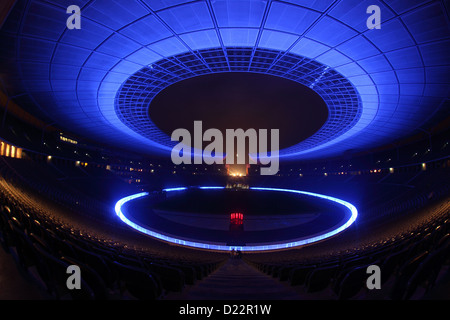 Berlin, Deutschland, Waechter Zeit im Olympiastadion beim Festival of Lights 2012 Stockfoto