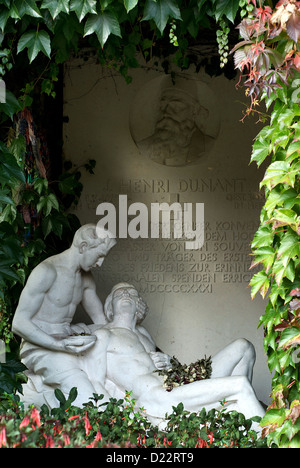 Zürich, Schweiz, das Grab von Rotkreuz-Gründer Henry Dunant Stockfoto
