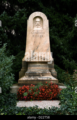 Zürich, Schweiz, das Grab des Schriftstellers Gottfried Keller Stockfoto