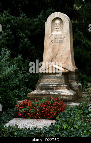 Zürich, Schweiz, das Grab des Schriftstellers Gottfried Keller Stockfoto