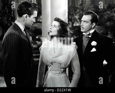 Sterben Sie Nacht Vor Der Hochzeit Philadelphia Story, James Stewart, Katharine Hepburn, John Howard Als George (John Howard, R) Stockfoto