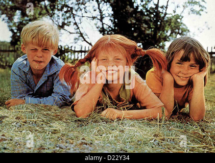 Pippi Langstrumpf Pippi Langstrump Pär Sundberg, Inger Nilsson, Maria Persson *** lokalen Caption *** 1968-- Stockfoto