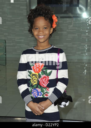 12. Januar 2013 statt - Los Angeles, Kalifornien, USA - Quvenzhane Wallis besucht die 2013 Film unabhängige Filmemacher Grant und Spirit Awards nominierten Brunch im BOA Steakhouse in West Hollywood, Kalifornien am 12. Januar 2013. 2013 (Kredit-Bild: © D. Long/Globe Photos/ZUMAPRESS.com) Stockfoto