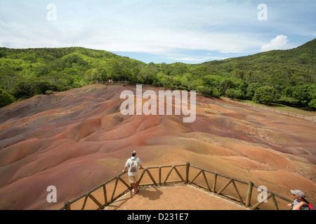 Chamarel, Mauritius, natürliche Erbe 7-farbige Erde Stockfoto