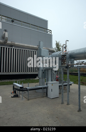 Unterhaching, Deutschland, statt der subventionierten Thermalwasser in das geothermische Kraftwerk Unterhaching Stockfoto