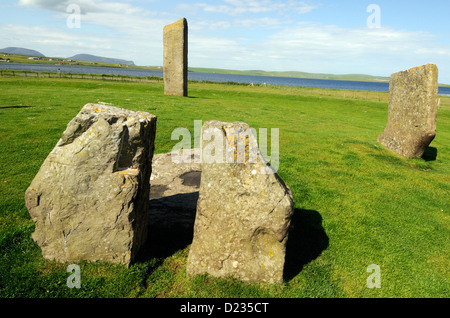 Standing Stones von Stenness. Mainland, Orkney, Schottland, Großbritannien. Stockfoto