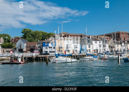 Yachten im Hafen von Weymouth, Dorset, England Stockfoto