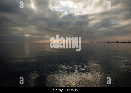 Ansicht des Hafens von Thessaloniki in Nordgriechenland. Stockfoto