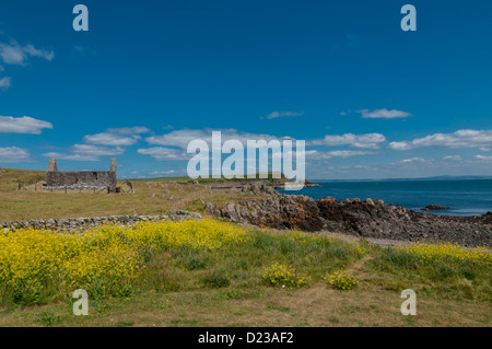 St. Ninians Kapelle Isle of Fund Dumfries & Galloway Scotland mit See Dsitrict im Hintergrund. Stockfoto