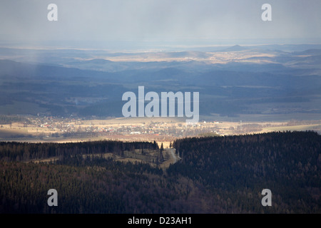 Szklarska Poreba, Polen, Blick über das Riesengebirge Stockfoto