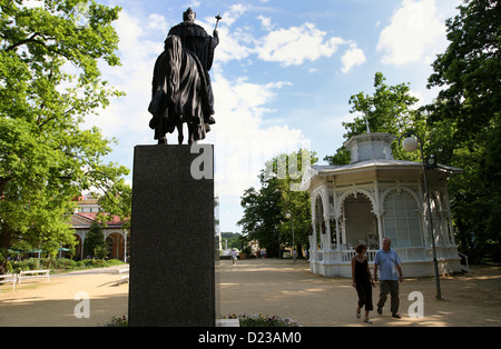 Franzensbad, Tschechische Republik, Reiterstandbild des Kaisers Franz ich. Stockfoto