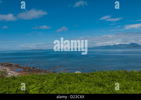 Gruinard Bay & Gruinard Island mit Blick auf Benmore Coigach nr Laide Ross & Cromarty Highland Schottland Stockfoto