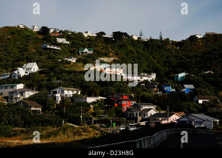 Der Vorort von Houghton Bay, westlich von Wellington. Stockfoto