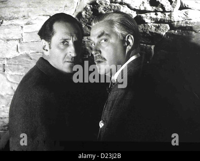 Sherlock Holmes: Die Kralle scharlachrote Kralle, Basil Rathbone, Nigel Bruce In Dem Ort dauergeile Ein Monster Sein Unwesen. Als der Stockfoto