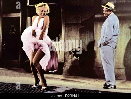 Das Verflixte Siebte Jahr Seven Year Itch, Tom Ewell, Marilyn Monroe Waehrend seine Frau Mit Den ging in Den Ferien ist, Stockfoto