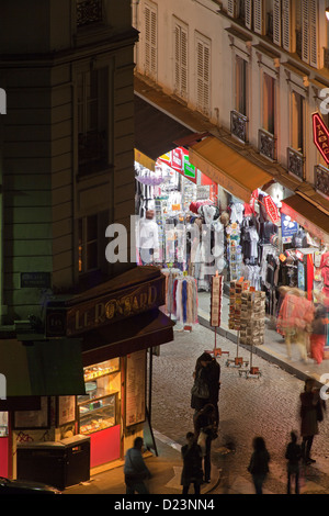 Montmartre in der Nacht, Paris Stockfoto