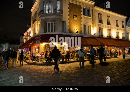 La Bohème in Montmartre in der Nacht Stockfoto