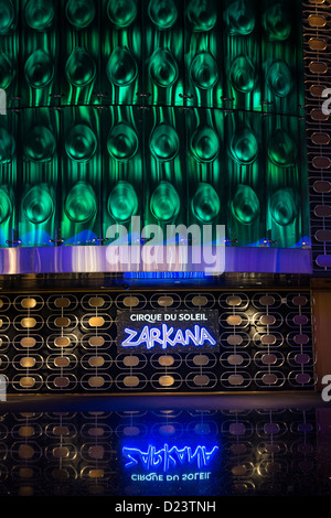 Der Eingang zum Zarkana Theater im Aria Resort &amp; Casino in Las Vegas. Stockfoto